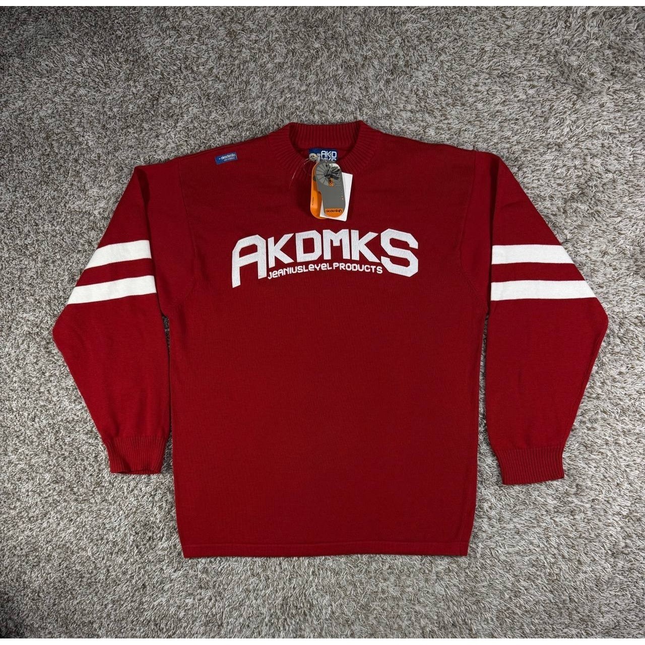 Vintage Akademiks Y2k Red Crewneck Sweatshirt Logo Varsity Streetwear Xl